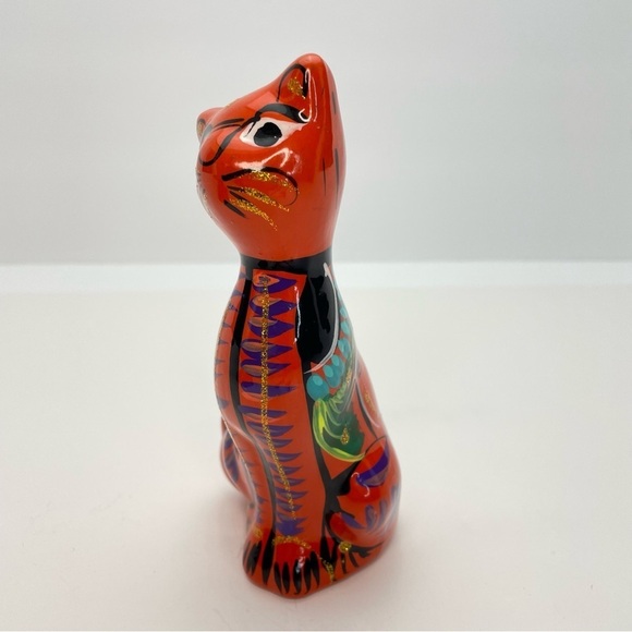 MEXICAN Folk Art Pottery Talavera 5.2” Cat - Picture 9 of 12